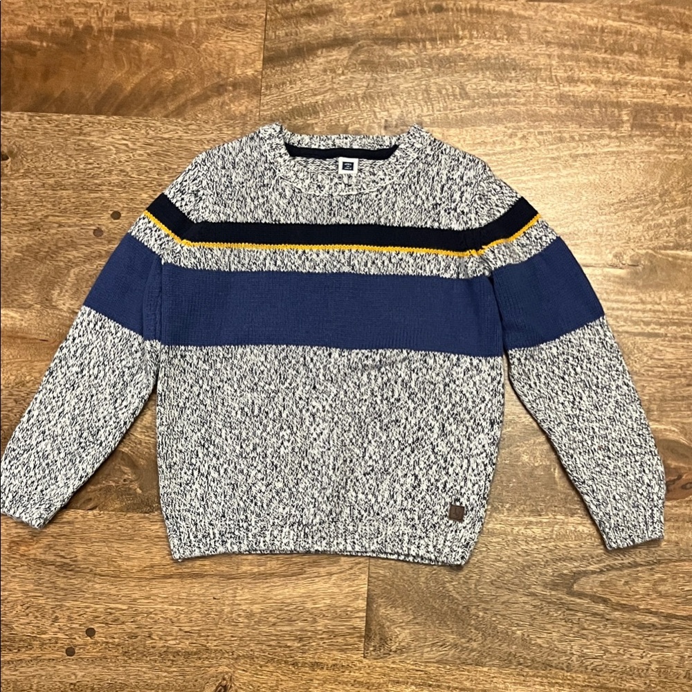 Janie and Jack Blue, Gray, and Yellow Crewneck Sweater
